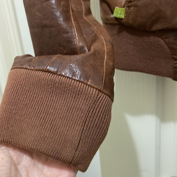 Soia & Kyo brown leather jacket (sz xs) - Picture 5 of 16